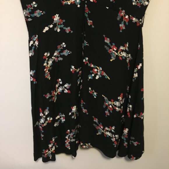 Whimsical Black Crochet Button Down Rayon A-Line Dress - Picture 4 of 16